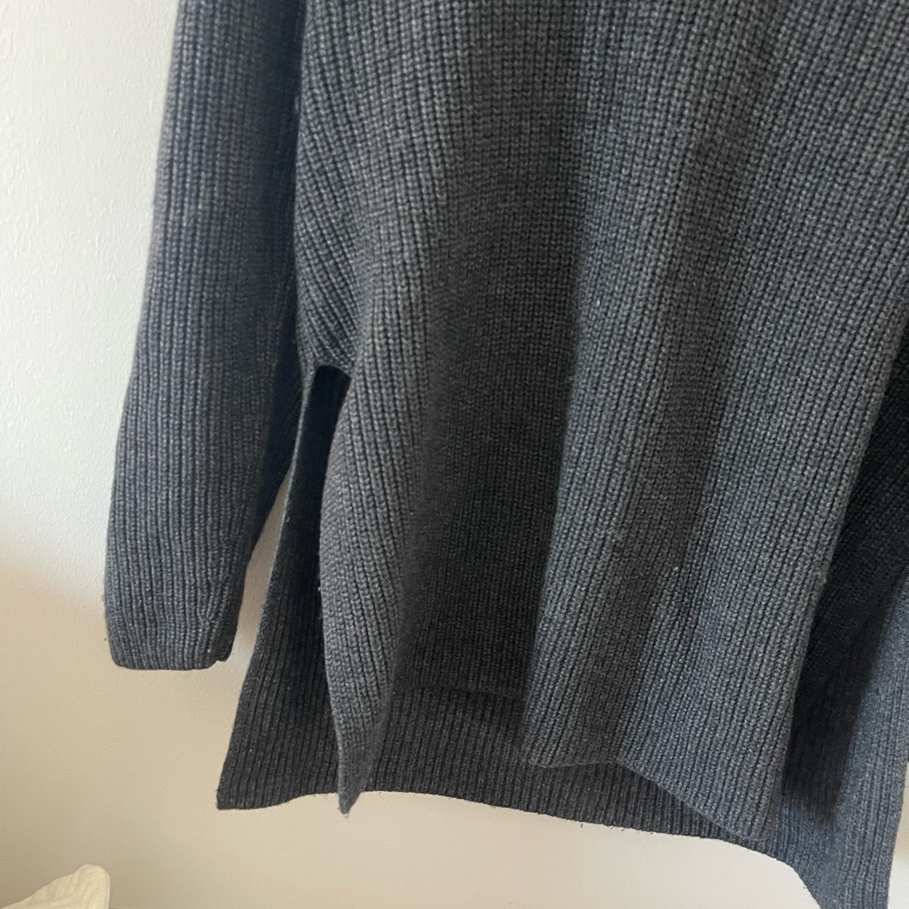 COS Grey Ribbed Half-Zip Sweater - Picture 2 of 5